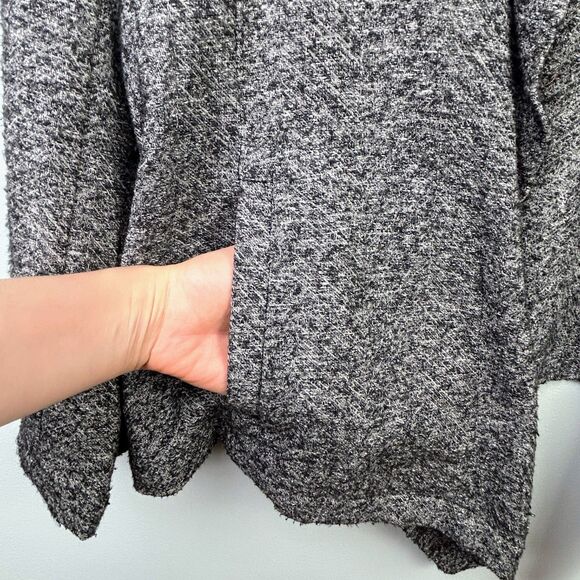 Eileen Fisher Waterfall Cardigan Knit Open Front Drape Jacket HerIngbone Gray XL - Picture 5 of 12